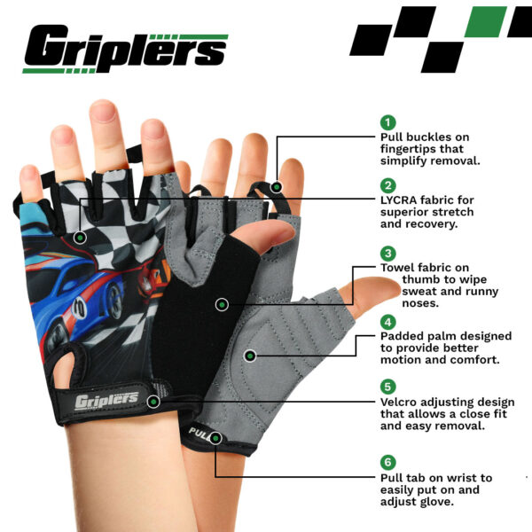 boys racing style bike gloves for confident riding