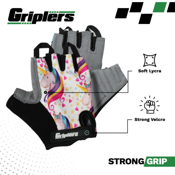 girls cycling gloves combining comfort and unicorn artwork