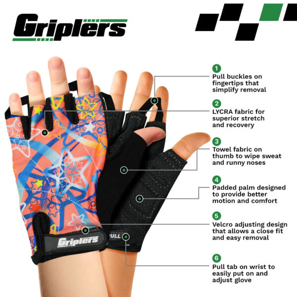 racing themed kids bike gloves for adventurous riders